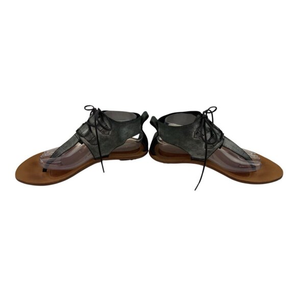 *SOREL Summer Boot Sandal Womens 10 Gray Distressed Leather Gladiator Festival - Picture 11 of 16